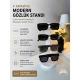 Memania Co 4'lü Modern Gözlük Standı Çoklu Gözlük Düzenleyici Masaüstü Gözlük Tutucu Stand - Beyaz