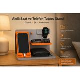 Memania Co Akıllı Saat ve Telefon Tutucu Stand / Apple Watch Uyumlu - Beyaz