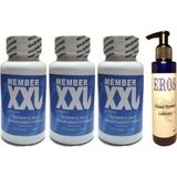 Member Xxl Erkeklere Özel 60LI 3 Adet Eros Natural Personal Lubricant 125ML Lubricant Jel - 1li