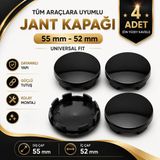 Memo Digital Jant Göbek Kapağı Dış Çap 55 mm - Iç Çap 52 mm 4 Adet