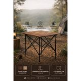 MemoDigital Ahşap Katlanabilir Omuz Askılı Taşıma Çantalı L -Kamp - Piknik - Bahçe - Balkon Masası (2mm Profil Kalınlığı)