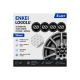MemoDigital ENKEİ Logolu Alüminyum Jant Göbeği Arması Sticker 56mm - 4 Adet