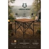 MemoDigital GreenWolf Ahşap Katlanabilir Omuz Askılı Taşıma Çantalı L -Kamp - Piknik - Bahçe - Balkon Masası (2mm Profil Kalınlığı)