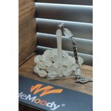 Memoody Alpaka Püsküllü Kedi Gözü Mavi Fosfor Toz Kehribar Erkek Tesbih