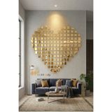 Memoody Dekoratif Yapışkanlı Kare Gold Pleksi Ayna 10 Adet 10X10Cm