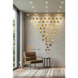 Memoody Dekoratif Yapışkanlı Yıldız Pleksi Ayna 5x5cm 20 Adet Gold