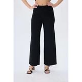 Memphis Trouser Kadın Rahat Kesim Triko Pantolon - Siyah