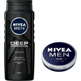 Men Deep Dimension Duş Jeli 500 Ml, 3'ü 1 Arada Komple Bakım, Vücut, Saç ve Yüz + Men Creme Erkek Bakım Kremi 75 Ml, El, Yüz ve Vücut Nemlendirici Kre