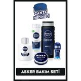 MEN Erkek Asker Bakım Seti,Duş Jeli, Tıraş Jeli, Balsam, Deodorant 25ml, Nemlendirici,Çanta Hediye