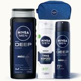 MEN Erkek Bakım Damat Çeyiz Seti, Hassas Tıraş Köpüğü, Duş Jeli ve Sprey Deodorant, Çanta Hediye