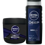 MEN Erkek Damat Çeyiz Seti Deep Dimension Duş Jeli 500ml ve Nemlendirici El Vücut Bakım Kremi 400ml