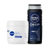 MEN Erkek Deep Dimension Banyo Duş Jeli 500ml ve Yoğun Nemlendirici El Ve Vücut Bakım Kremi 400ml