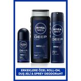 Men Erkek Deep Dimension Duş Jeli 500ml, Roll-on 50ml, Sprey Deodorant 150ml, 72saat Anti-perspirant