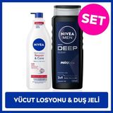 Men Erkek Deep Dimension Duş Jeli 500ML ve Repair&care Nemlendirici Vücut Losyonu 400ML, Kuru Cilt - Yok