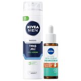 Men Erkek Hassas Tıraş Jeli 200ml Ve Derma Skin Clear Karşıtı Serum 30ml, Cilt Bakım Seti