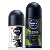 MEN Erkek Roll-on Deodorant Deep Amazonia 50ml ve Mini Roll-on Deodorant Black&White Original 25ml
