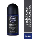 Men Erkek Roll-on Deodorant Deep Dimension 50ml, 48 Saat Anti-perspirant Koruma, Aktif Karbon