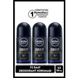MEN Erkek Roll-on Deodorant Deep Dimension 50ml, 48 Saat Koruma, X3 Adet