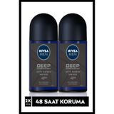 MEN Erkek Roll-on Deodorant Deep Dimension Aktif Karbon 50ml, 72 Saat Anti-perspirant Koruma,X2 Adet