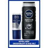 MEN Erkek Roll-on Deodorant Derma Control Clinical 50ml ve MEN Active Clean Erkek Duş Jeli 500ml