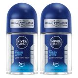 MEN Erkek Roll-on Deodorant Fresh Active 25ml, 72 Saat Anti-perspirant Koruma,Seyahat Boyu, Alkolsüz