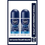 Men Erkek Roll On Deodorant Fresh Active 50 Ml,48 Saat Anti-perspirant Koruma * 2 Adet