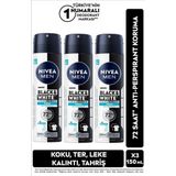 MEN Erkek Sprey Deodorant Black & White Invisible Fresh 150ml, 72 Saat Anti-perspirant, X3 Adet