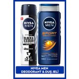 MEN Erkek Sprey Deodorant Black&White Invisible Original ve MEN Sport Erkek Duş Jeli 500ml