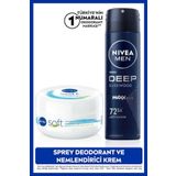 MEN Erkek Sprey Deodorant Deep Dimension 150ml, Ter Karşıtı ve Soft Nemlendirici Vücut Kremi 100ml
