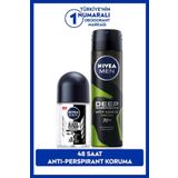 MEN Erkek Sprey Deodorant Deep Dimension Amazonia 150ml ve Mini Roll-on Deodorant Black&White 25ml