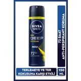 Men Erkek Sprey Deodorant Deep Extreme 150ml, 72 Saat Anti-perspirant Ter Koruma, Yeni Enerjik
