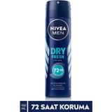 Men Erkek Sprey Deodorant Dry Fresh 150ml, 72 Saat Anti-perspirant Koruma, Ekstra Kuruluk