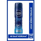 MEN Erkek Sprey Deodorant Fresh Active 150ml, Ter Kokusuna Karşı 48 Saat Koruma, Uzun Süre Ferahlık