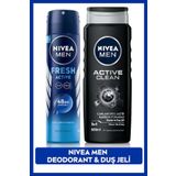 MEN Erkek Sprey Deodorant Fresh Active 150ml ve Active Clean Erkek Duş Jeli 500ml