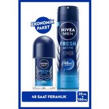 MEN Erkek Sprey Deodorant Fresh Active 150ml Ve Mini Roll-on 25ml, 48 Saat Ter Kokusu Karşıtı