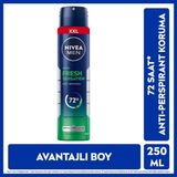 Men Erkek Sprey Deodorant Fresh Sensation 250ML, 72 Saat Anti-Perspirant Ter Koruması, Avantajlı Boy - 250 ml