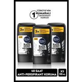 MEN Erkek Stick Deodorant Black&White Original 50ml, 48 Saat Koruma, X3 Adet