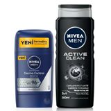 MEN Erkek Stick Deodorant Derma Control Clinical 50ml ve MEN Active Clean Erkek Duş Jeli 500ml
