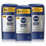 MEN Erkek Stick Deodorant Silver Protect 50ml, 48 Saat Koruma, X3 Adet