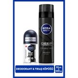 MEN Erkek Tıraş Köpüğü Deep Dimension 200ml ve Mini Roll-on Deodorant Black&White Original 25ml