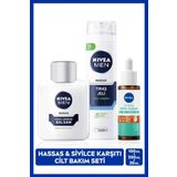 MEN Erkek Tıraş Sonrası Balsam 100ml,Derma Skin Clear Sivilce Karşıtı Serum 30ml ve Tıraş Jeli 200ml