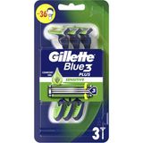 Men Gillette Blue3 Plus Sensitive Aloevera 3'lü Kullan-At Tıraş Bıçağı