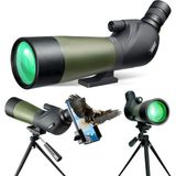 Mena Rise 20-60X60MM Su Geçirmez Darbeye Dayanıklı Spotting Kapsam ve Digiscoping Adaptörü Bak4 Prizmalar Hedef Çekim Avcılık Kuş Gözlemciliği Yaban Hayatı Manzara - Beyaz