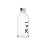 Mena Rise Afracam 50 cc Gümüş Metal Kapaklı Hediyelik Shot Şişesi 50 ml Kolonya Koku Süs Küçük Şeffaf Cam Şişe 6 Adet - 1 lt