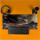 Mena Rise Fantastik Görsel Baskılı 70X30 Büyük Boy Mousepad - Mouse Pad - Fare Altlığı - 1 cm - Pembe