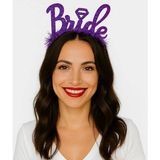 Mena Rise Mor Renk Bekarlığa Veda Italik Yazı Alyanslı Bride Taç - Lisinya