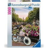 Mena Rise Puzzle 17596 - Amsterdam'da Bisiklet ve Çiçekler - 1000 Parçalı