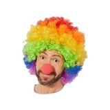 Mena Rise Rengarenk Gökkuşağı Afro Bonus Peruk ve Kırmızı Renk Sünger Burun 120 gr - Lisinya