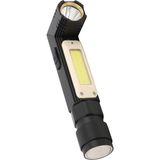 Mena Rise USB Şarjlı Katlanabilir Metal LED El – 5W + Cob, 800 Lümen, 360° Taban, 90° Döner Başlık, Kırmızı Flaşör, Klipsli – Kamp, Tamir, Acil Için - 1