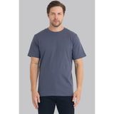 Mencod 4127 Erkek %100 Pamuk Basic Tişört Regular Fit Bisiklet Yaka Canlı Dokulu - Füme - 3XL